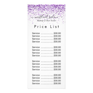 Publicitaire Carte en rack de luxe parties scintillant violet S