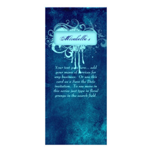 Publicitaire Carte en rack Floral Grunge Salon Spa Blue Denim