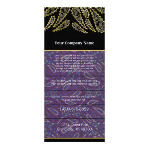 Publicitaire Carte en rack pivotante Paisley noir et violet