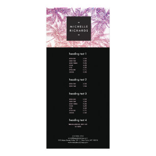 Publicitaire Carte en rack Tropical Purple/Pink Parties scintil