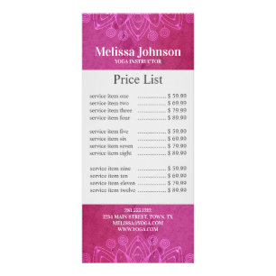 Publicitaire Carte Rack Mandala Yoga Rose