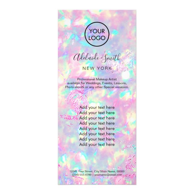 Publicitaire carte rack opale brillante (Devant)