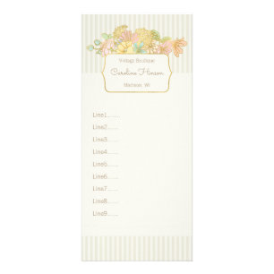 Publicitaire Carte Rack Pastel Flowers avec effet Or Faux