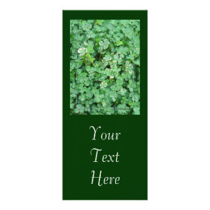 Publicitaire Carte rack "Shamrock blanc et vert" personnalisabl