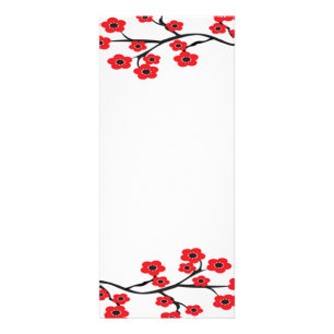 Publicitaire Carte rouge de support de fleurs de cerisier
