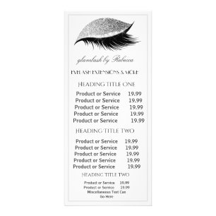 Publicitaire Elegant Eyelashes Carte de rack Service de tarific