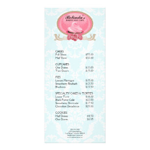 Publicitaire Élégante carte en rack pour boulangerie Cupcake
