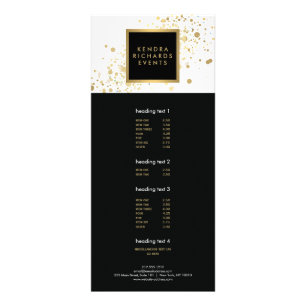 Publicitaire Faux Gold Confetti sur carte en rack blanc moderne