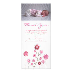 Publicitaire Merci Note Bébé Fille Carte photo Modèle