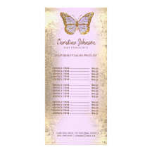 papillon lavande sur fausse carte porte feuille or