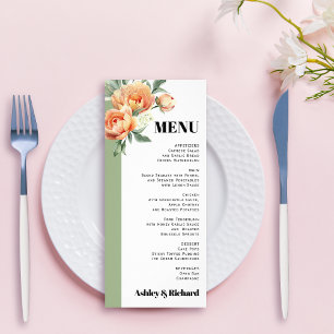Publicitaire Peach fleurs roses sauge fleurie mariage carte men