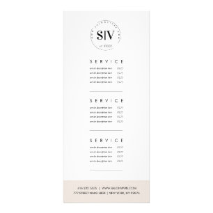 Publicitaire Salon minimaliste Service moderne Tarifs Carte Rac