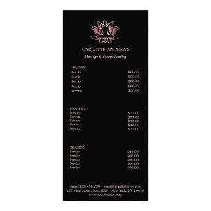 Publicitaire Yoga Mandala Salon Tarifs Carte Rack