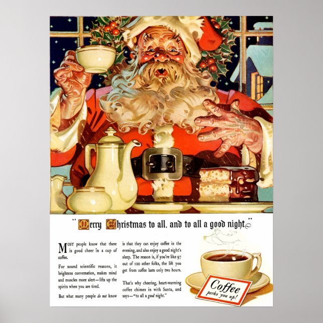 PUBLICITÉ "CAFÉ W PÈRE NOËL" POSTER PERSONNALISÉ (Devant)