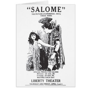Publicité de film silencieux de Theda Bara SALOME