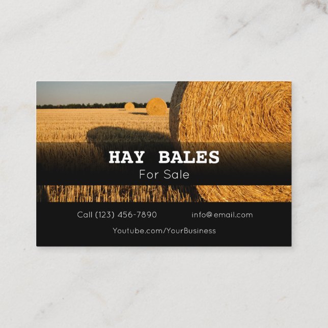 Publicité Hay Bales À Vendre Entreprise Carte de v (Dos)