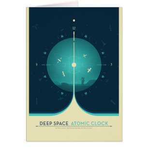 Publicité Sci-Fi, horloge atomique bleue, espace p