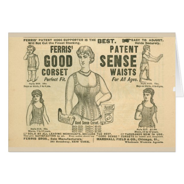Publicité victorienne de corset (Devant horizontal)