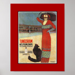 Publicités anciennes affiches ampoules Tungsram