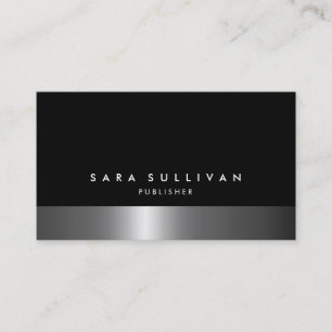 Publisher Bold Dark Chrome Business Card Visitenkarte