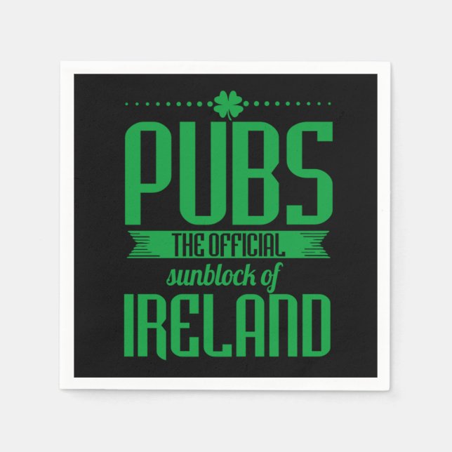 Pubs The Official Sunblock Of Ireland Clovers St P Serviette (Vorderseite)