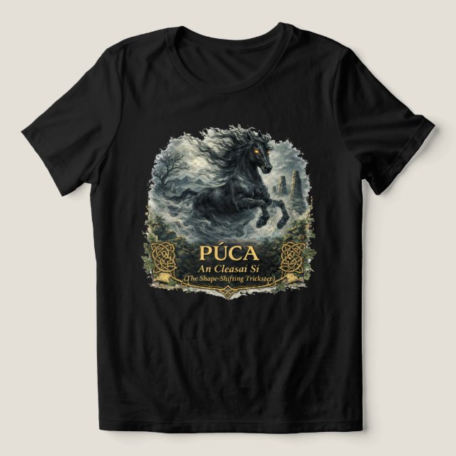 Púca Folklore - An Cleasaí Sí (The Fairy Trickster Tri-Blend Shirt (Design Vorderseite)