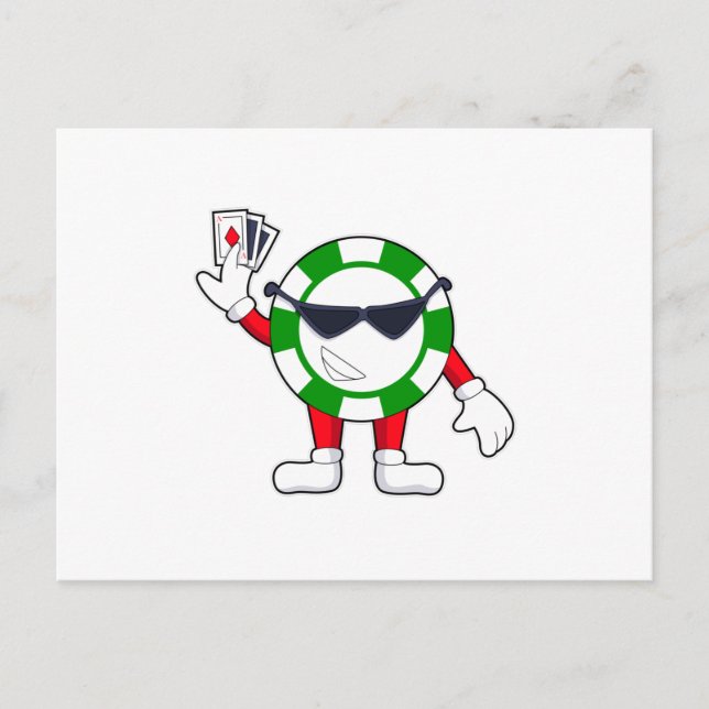 Puce de poker avec cartes Poker (Devant)