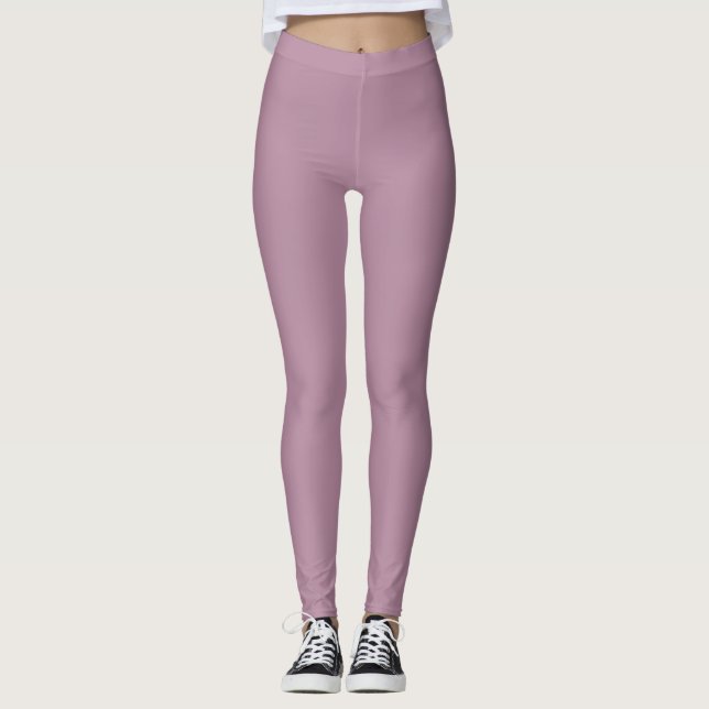 Puce Volltonfarbe Leggings (Vorderseite)