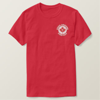 Puck Around & Finden Sie das kanadische Ahornleaf Besticktes T-Shirt