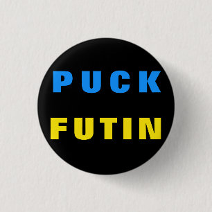 Puck Futin Button ukrainische Flag-Unterstützung U