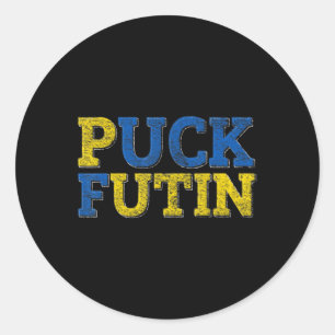 PUCK FUTIN I Stand mit der Ukraine Runder Aufkleber