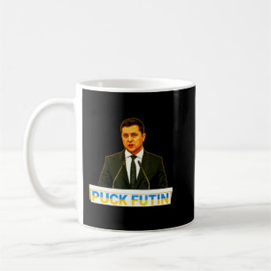 Puck Futin ich Stand mit der Ukraine Flag Volodymy Kaffeetasse