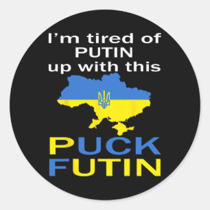 Puck Futin Meme Stolz auf ukrainische Ukraine Kart Runder Aufkleber