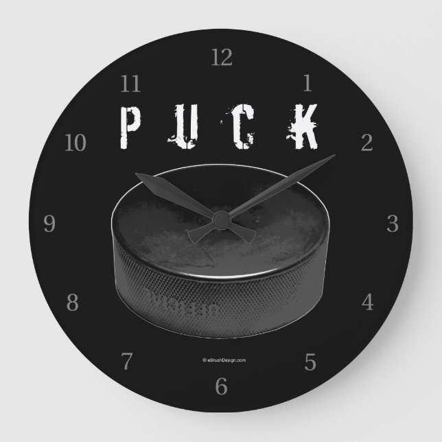 PUCK (Hockey) Große Wanduhr (Vorderseite)