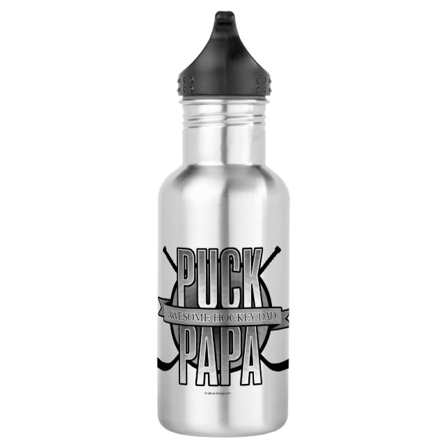 Puck Papa (Hockey-Vater) Trinkflasche (Rechts)