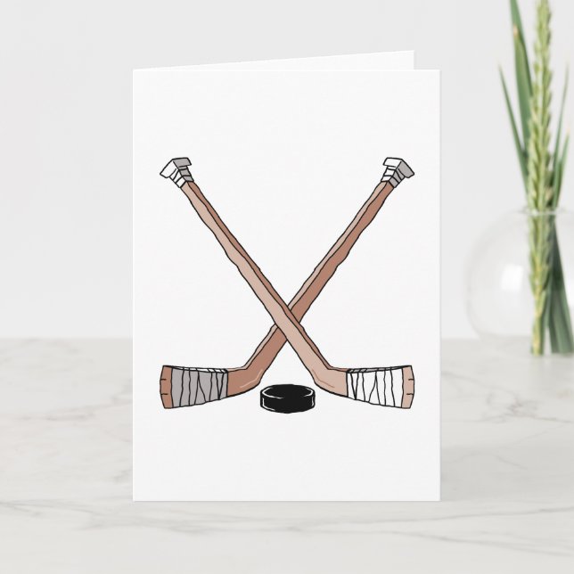 Puck- und Hockeysticks Karte (Vorderseite)
