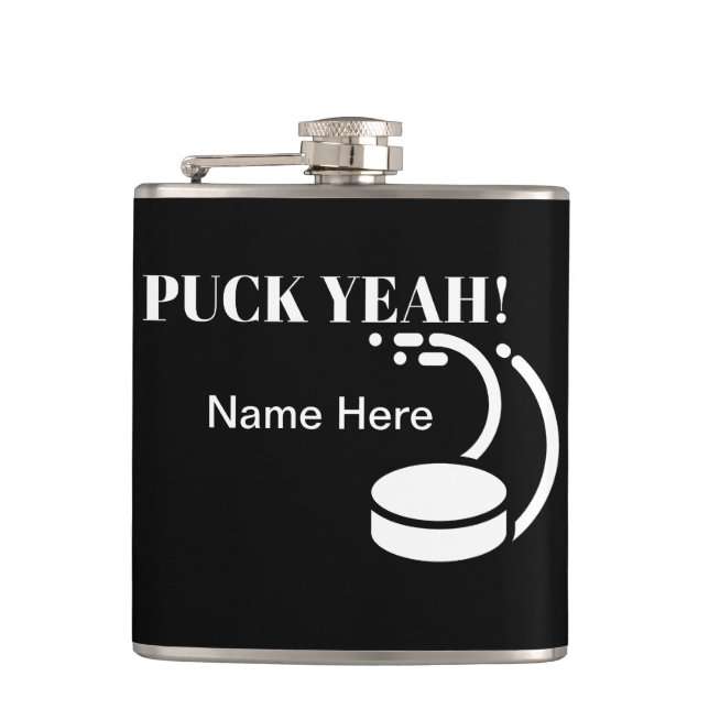 Puck Yeah Hockey Flachmann (Vorderseite)