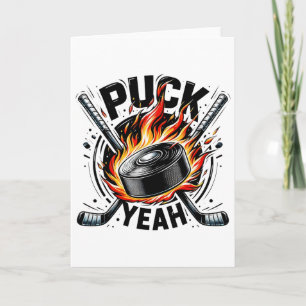 Puck Yeah Lustiger Hockey-Vater Hockey-Mutter Eish Karte