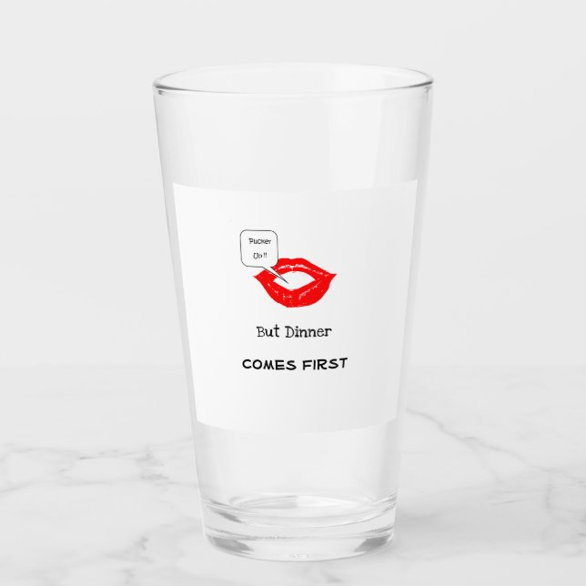 "Pucker Up Dinner First" Shootglas Glas (Vorderseite)