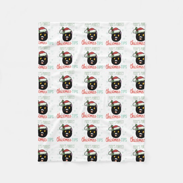 Puckers raffinierter Weihnachtswurf Fleecedecke (Vorderseite)