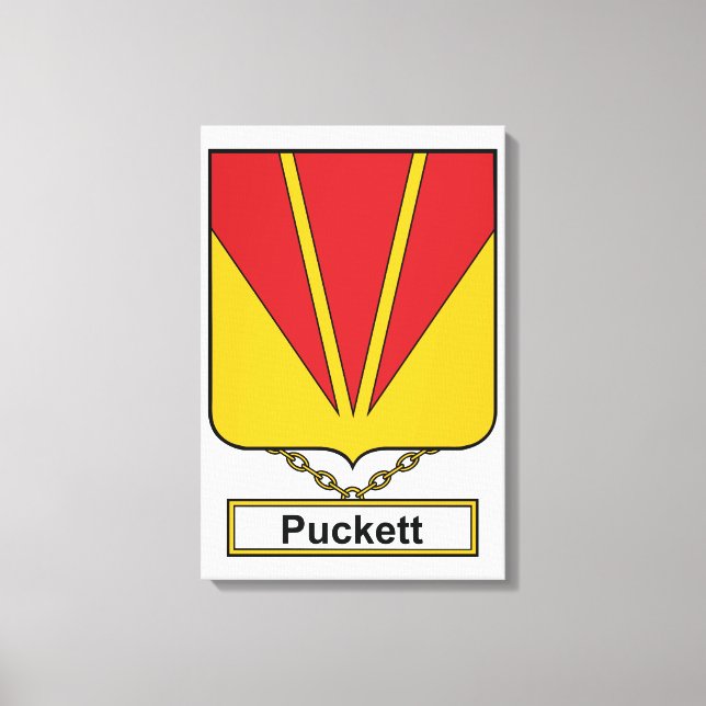 Puckett Familienwappen Leinwanddruck (Vorderseite)