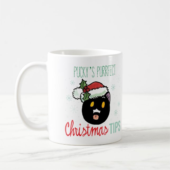 Pucky's Purrfect Christmas Tips Mug (Gauche)