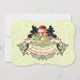 Pudding de Noël vintage de la cuisine de carte