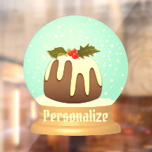Pudding Schneeglobe Winterkuchen rot grün