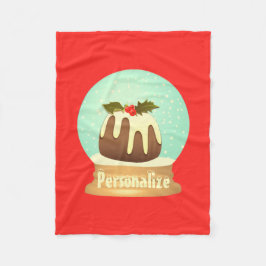 Pudding Schneeglobe Winterkuchen rot grün Fleecedecke