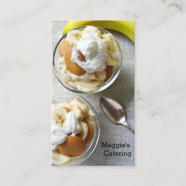 Puddings aus Bananen und Keksen Visitenkarte (Vorderseite)
