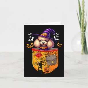 Pudel als Hexe in Poc Halloween Hundebesitzer Fami Karte
