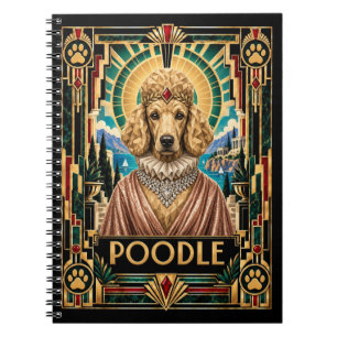 Pudel, Art Deco Hund Notizblock