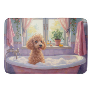 Pudel-Badzeit Elegante Badezimmer-Dekoration Badematte