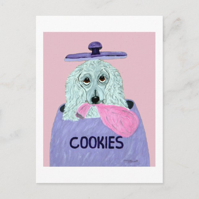 Pudel Cookie Dieb  Postkarte (Vorderseite)
